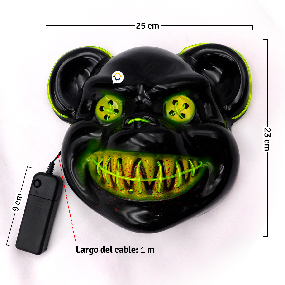 Miniatura 4 de Mascara Neon Oso Asesino Disfraz KG552